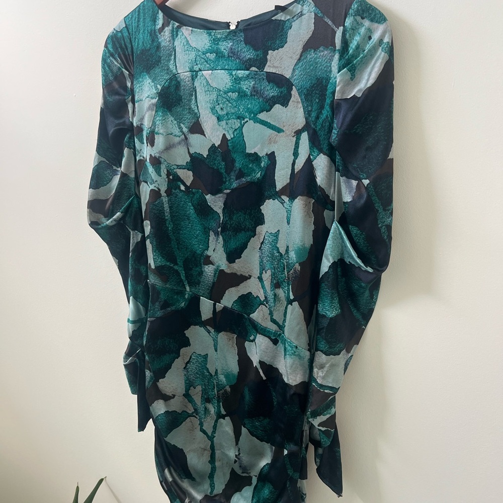 Green and Black Abstract Dress